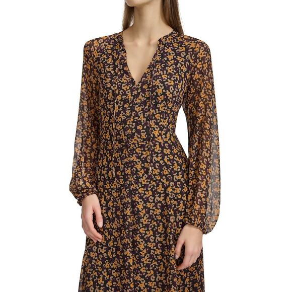 Retro Boho Cottagecore Floral Midi Dress Whimsigoth Prairie Romantic Fairycore 6 - Picture 3 of 15